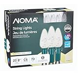 NOMA LED Christmas Lights | 70-Count C6 Classic Clear White Bulbs | 23' 8