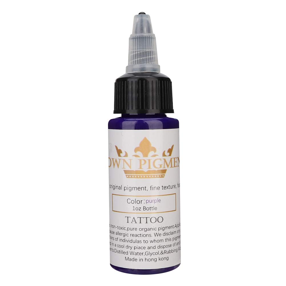30Ml/Pcs Body Tattoo Ink, Semi-Permanent Tattoo Pigment, Long Lasting Ink Tattoo Inks Accessory Tool for All Skin Type, Safe to Use(Purple)