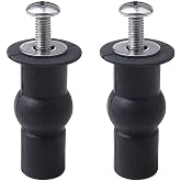 Universal 2PCS Toilet Seat Hinges Screws, Toilet Seat Top Fixing Part,Toilet Lid Screws Rubber Top Nut
