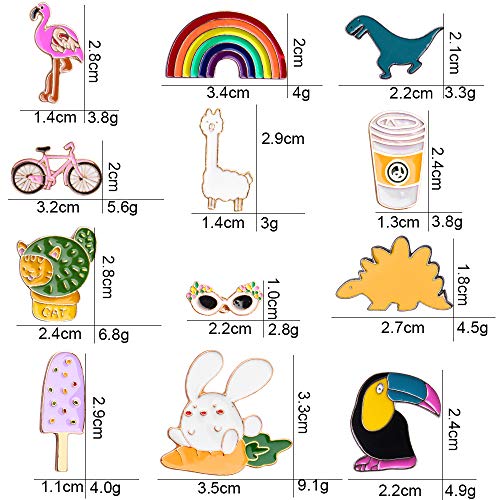 Hicdaw 24Pcs Cute Pins Enamel Lapel Pin Set Backpack Pins Cute Pins for Clothes