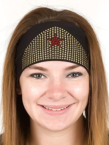 Gold Crown Wonder Woman Tiara Open Road Girl Hair Bandana: Motorcycle Headband for Women Tie Back for Custom Fit
