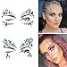 Fanme Face Gem Stickers Eyes Rhinestone Jewels Tattoo Mermaid Glitter Bindi Acrylic Crystal Body Jewelry Temporary Tattoo Fancy Makeup for Music Rave Festival Party Carnival 6 Pack (Pattern 1)