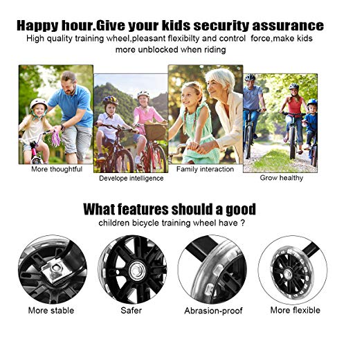 ZOSEN Bike Training Wheels Stronger Bicycle Stabilizers Mounted Kit for Kids Single Speed Bicycle (1 Pair)