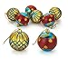 SANNO Christmas Tree Decorations Balls Ornaments Painting & Glittering Ball Shatterproof for Holiday Wedding Party, 6 Pcs, 60mm/2.36
