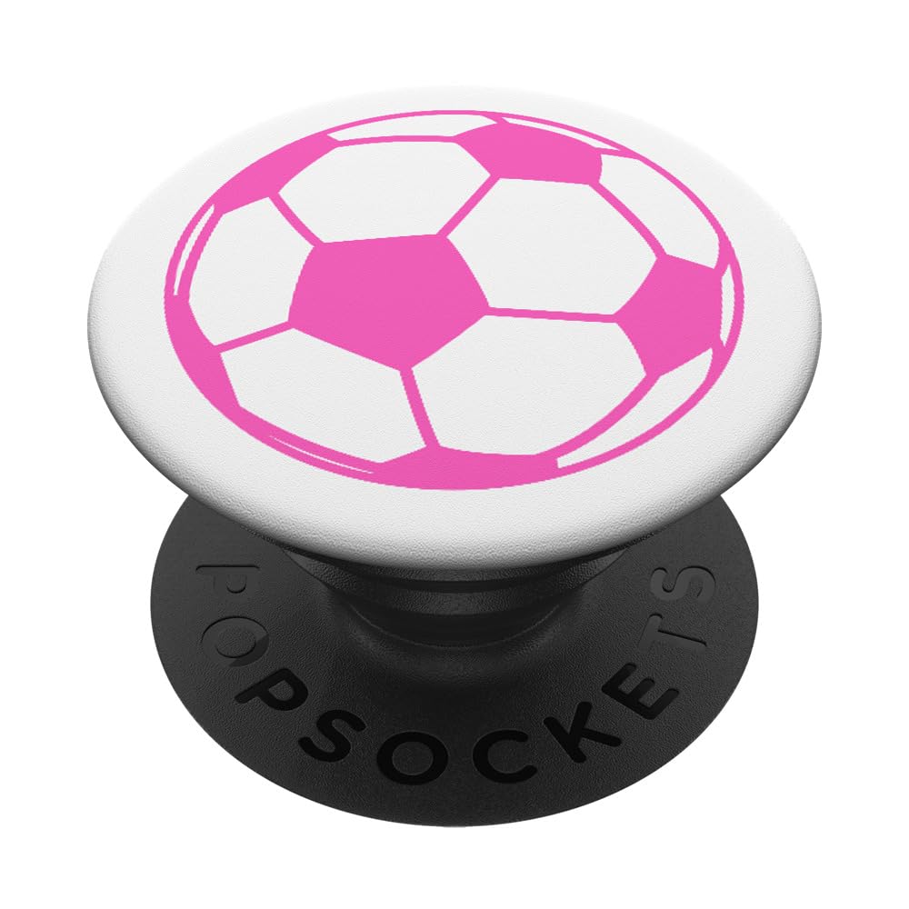 Pink Soccer Ball PopSockets Adhesive PopGrip