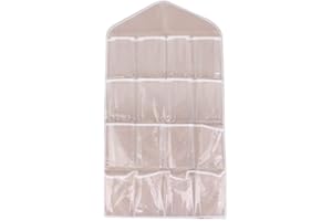 Hanging Storage Pouch 16 Grid Underwear Storage Bag for Bedroom Closet Use 1PCS Gray Convenient and Practical