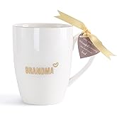 HOME SMILE Mother's Day Gifts for Grandma Mug with Handle-Grandmother Gifts from Grandchild Birthday Thankgiving Day Christmas,Engraved Tea Cup Novelty Coffee Cup for Office Work,12 oz Ceramic