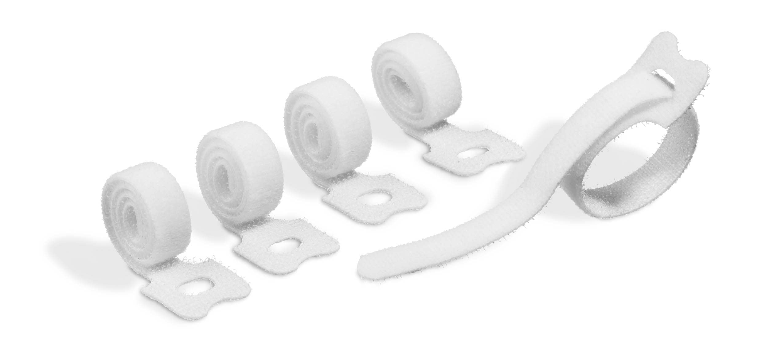 Durable CAVOLINE Cable Management Cable Ties | Reusable Self-Gripping Cable Ties for Sorting and Bundling Cables | Extreme Alternative to Plastic Cable Ties | Pack of 5 Cable Ties in White