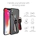 iPhone X/XS Case with Finger Straps & Ring Holder Kickstand, Slim Fit Hard Cover with Grips Loop for Apple iPhone X/10/XS, Support Magnetic Car Mount and Wireless Charging (Black)