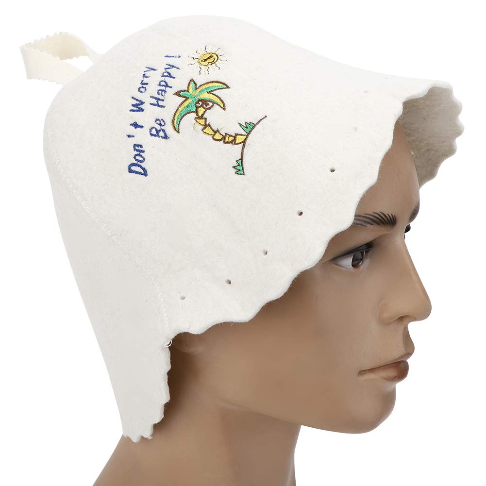 Wool Felt Hat, Comfortable To Wear Wool Felt Sauna Hat Sauna Supplies Protect Your Head From Heat with Loop for Hot Dry Steam Room Bath for Outdoor Sauna