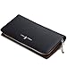 William POLO Men's Genuine Leather Zip Around Long Purse Mens Wallet Money Clip