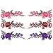 TUANTUAN 6 Pcs Embroidered Rose Flower Applique Floral Sew on Iron on Patches for Clothing DIY Motif Applique,Purple & Red & Pink