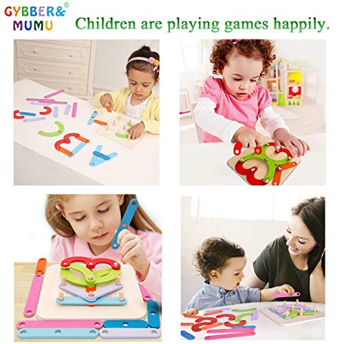 GYBBER&MUMU Wooden Number Letter Sorter Puzzle Educational Toys Preschool Stacking Blocks Toy Gift for Toddlers Kids Age 3+ - Thumbnail 5