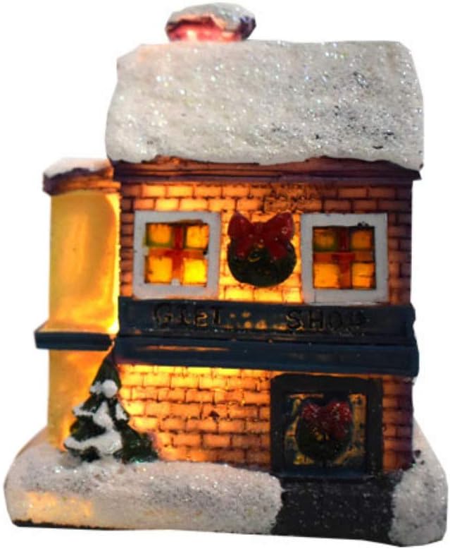 Homemust Led Table 3D Lamp Colorful 3D Illusion Lamp Village Houses Town Battery Operated Christmas Theme Night