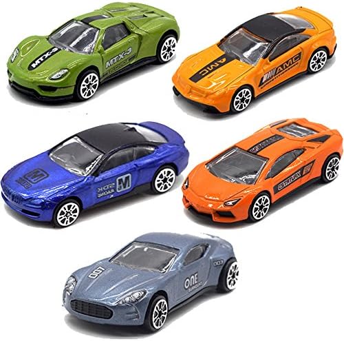 5pcs Assorted Sport Car Roadster Die Cast Metal Alloy Car Models Mini Play Vehicles Truck Cars Toy for Kids Toddlers Boys (Styles May Vary)