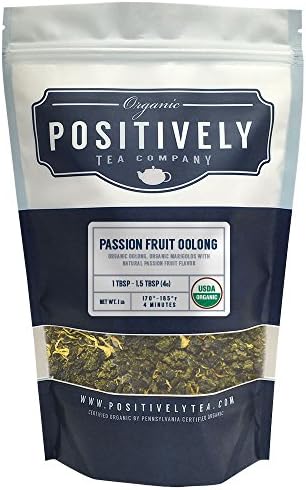 Organic Passion Fruit Oolong Tea, Loose Leaf Oolong Tea, Bulk 1 Pound Bag, Positively Tea LLC. (1 Lb.)