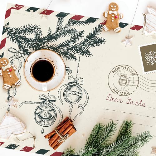 CREARREDA Christmas Placemats, Set of 4 PVC Breakfast Placemats, 48 x 33 cm, Non-Slip, Washable, Dirt-Resistant, Heat Resistant, Made in Italy
