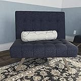 DHP Emily Accent Chair with Split-Back and Chrome Legs, Navy Linen