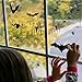 Halloween Decorations - 113 PCS Halloween Black Spider Bat Window Cling, Spooky Halloween Stickers Decals for Halloween Party Decorations (4 Sheets)