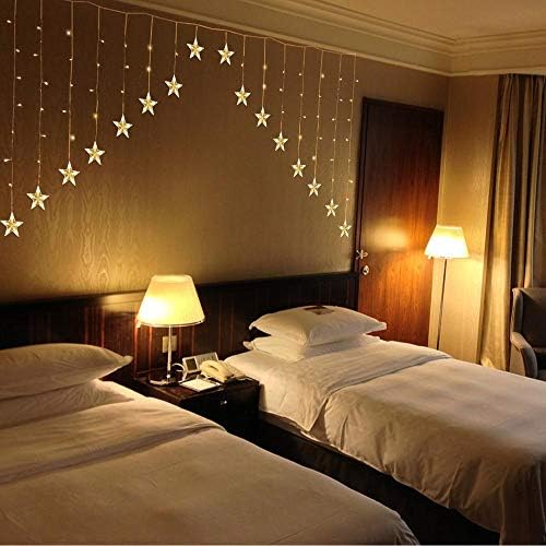 Chronos Curtain LED String Lights 8 Function Modes (Warm White, Star Gateway Curtain 10ft (16 Stars))