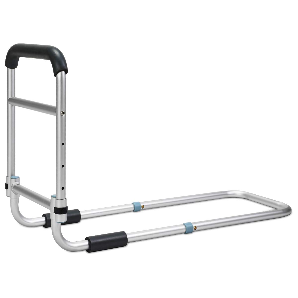OasisSpace Bed Rail Bedside Fall Prevention Grab Bar Mobility Aid for Elderly Seniors, Handicap Adjustable Adult Bed Rail Cane fits King, Queen, Full, Twin Stability Standing Bar Handle