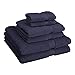 Superior Egyptian Cotton Pile 6 Piece Towel Set, Includes 2 Bath, 2 Hand, 2 Face Towels/Washcloths, Ultra Soft Luxury Towels, Thick Plush Essentials, Guest Bath, Spa, Hotel Bathroom, Navy Blue