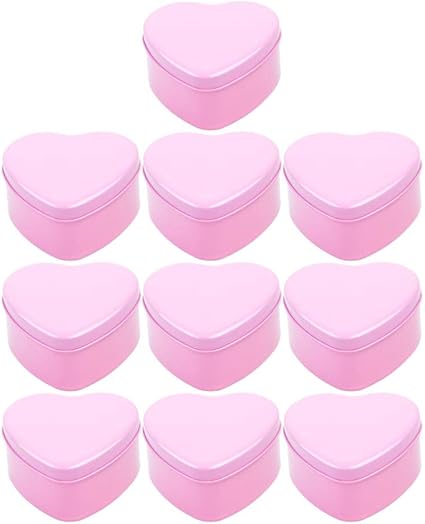 NUOBESTY - 10 cajas metálicas con forma de corazón para ...