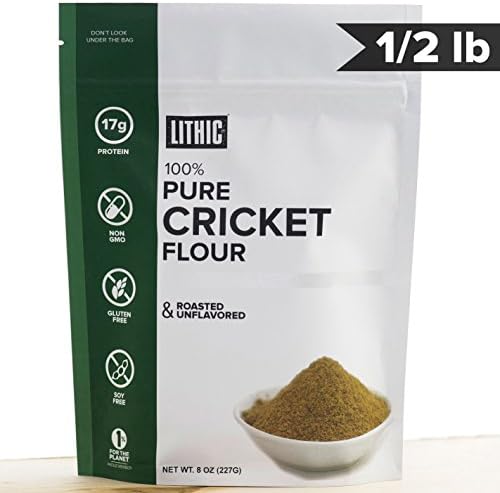 Cricket Flour, Keto Protein :: 1/2LB (227g) :: 100% Pure Cricket Powder :: Keto Flour, Paleo Flour, Sustainable Food, Whole 30 Friendly, Gluten Free Flour : Lithic Cricket Flour