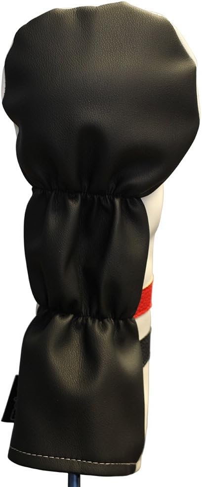 Majek Retro Golf Headcovers White Red and Black Vintage Leather Style 1 3 5 Driver and Fairway Head Covers Fits 460cc Drivers Classic Look : Sports & Outdoors