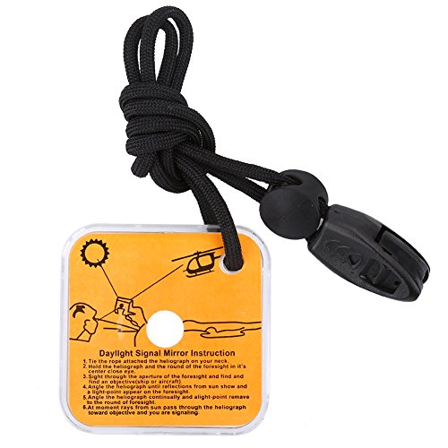 VGEBY Survival Reflective Signal, Emergency Star Flash Mirror with Landyard and Manual on Back Water Sports