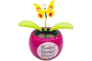 PURELEMON Cute Solar Power Flip Flap Flower Insect for Car Decoration Swing Dancing Flower Eco-Friendly Bobblehead Solar Dancing Flowers in Colorful Pots