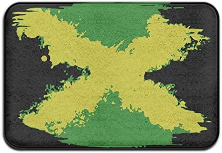 Splashing Jamaican Flag Non-slip Outside/Inside Floor Mat For Health And Wellness Toilet Entrance Rug 23.6"x 15.7"