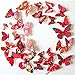 Somotersea 24PCS 3D Butterfly Wall Decal Removable Refrigerator Magnets Stickers Decor for Kids Room Decoration Home and Bedroom Art Mural Red
