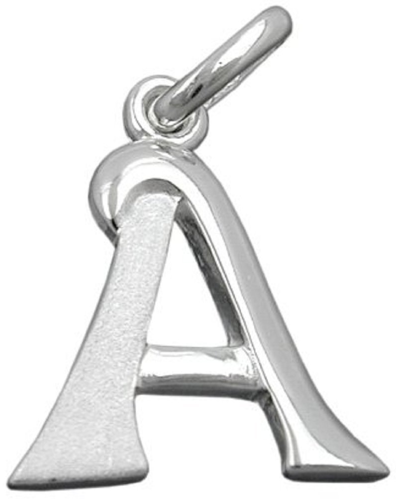 Jewelry necklace pendant letter A of 925 silver 15 x 13 mm