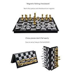 Mini Magnetic Chess Board Game with Gold and Silver
