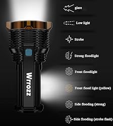 Wrrozz LED Flashlight USB Rechargeable, Super