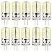 KINGSO G4 LED Bulb 10 Pack 3W Bi-Pin LED Light Bulb 48×3014 SMD 20W Halogen Bulb Equivalent Silicone Coated Shatterproof 220 Lumens 360° Beam Angle AC/DC 12V - Pure White