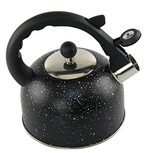 image for Riwendell 2.1 Quart Whistling Tea Kettle Stainless Steel StoveTop Marb