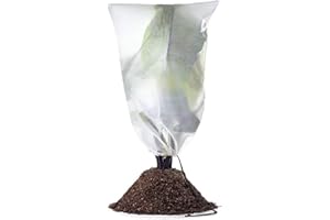 FEEKE 4 Pack 47.5"x31.5" Extra Thick Plant Covers for Winter - Plant Protection Drawstring Bags - Frost Blanket Pouch for Dwarf Trees - Shrub Jacket Anti-Freezing