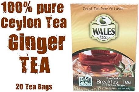100% HOME GROWN CEYLON Ginger Tea - 20 count.