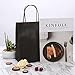 Ronvir 50Pcs Gift Bags Medium 8x4.75x10.5 Inches Black Paper Bags Recycled Black Kraft Bag For Business, Shopping, Retail, Party, Birthday, Wedding, Halloween, Christmas, Thanksgiving