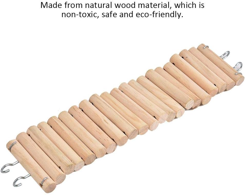 Pssopp Hamster Ladder Wooden Suspension Bridge Pet Hanging Ladder Steps Stairs Climbing Swing Flexible Climbing Ladder for Mice Gerbils Chinchillas Parrots - Image 5