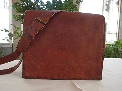 Shakun Leather Handmade Genuine Vintage Messenger Bag Satchel Cross Body Shoulder Mini Laptop Bag, 9 x 11, NEW