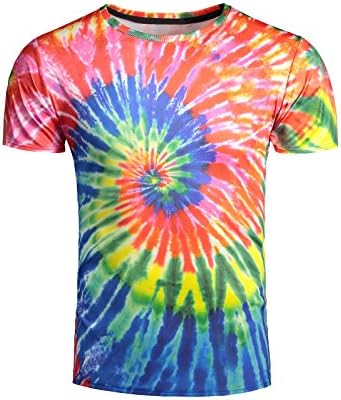 Alisunly Youth & Adult Tie Dye Vintage Pigment Collection T-Shirt (US XS/Asia M, Pink graffiti)