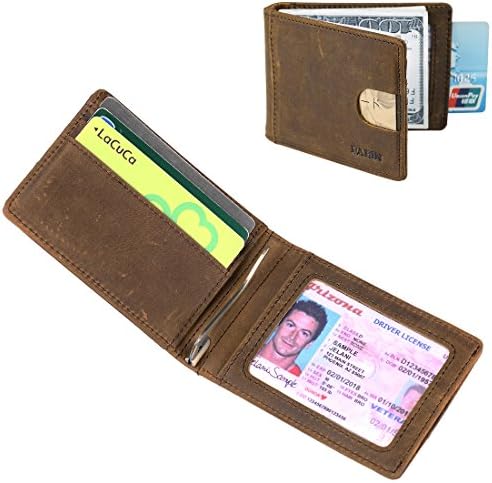 Men's Wallet with Money Clip Front Pocket Wallets for Men Leather RFID Blocking Credit Card Holder Pabin