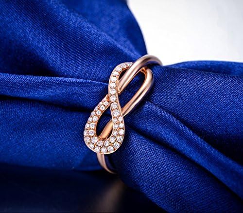 Knot Promise Ring 18k Rose Gold Diamond Engagement Ring Wedding Band Birthday Anniversary Valentine's