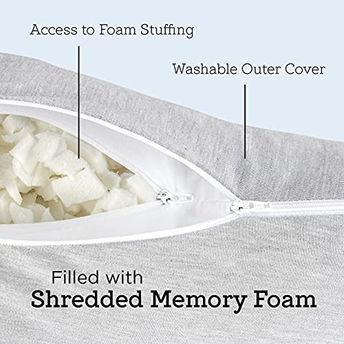 Milliard Reading Pillow with Shredded Memory Foam, Large Adult Backrest