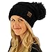 CC Oversized Super Big Slouchy Pom Pom Warm Chunky Stretchy Knit Beanie Hat Solid Black