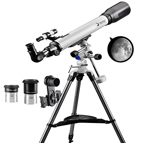 Telescope 70EQ Refractor Telescope Scope - 70mm Aperture 700mm Focal Length, Multi-Layer Green Film Digiscoping Adapter Photography