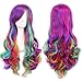 Kuulee Women's Multi-color Full Wig Long Curly Hair Heat Resistant Wigs Harajuku Style Hair Wigs Costume Wigs for Cosplay/Party Lolita